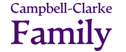 A logo depicting two parents with a child between with the name Campbell-Clarke below
